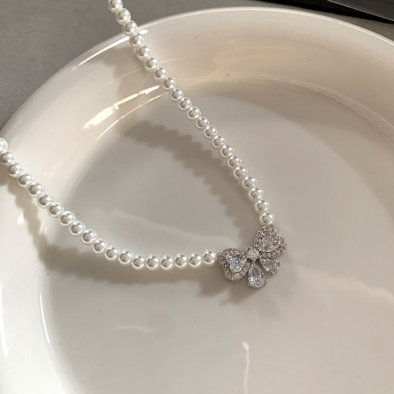 Aurora Pearl™ Pearl Bow Jewelry Set – Necklace & Bracelet