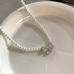 Aurora Pearl™ Pearl Bow Jewelry Set – Necklace & Bracelet