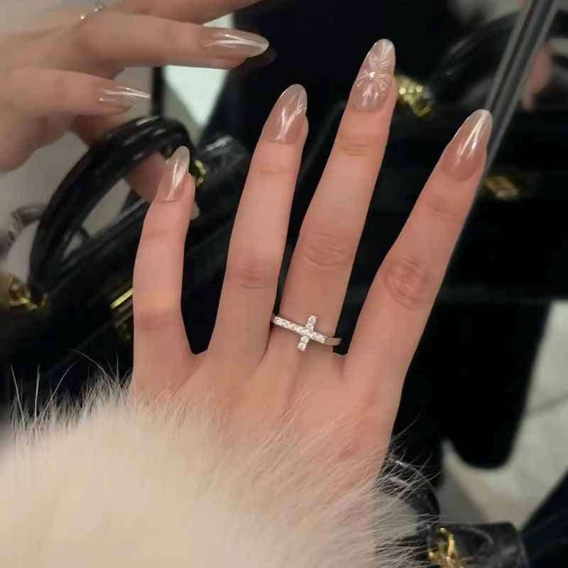 Aurora Faith™ S925 Sterling Silver Pavé Cross Ring