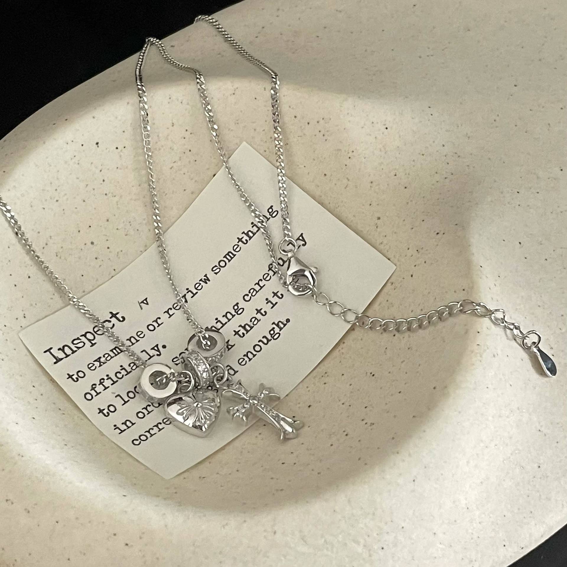 Sacred Heart Cross Necklace – S925 Sterling Silver