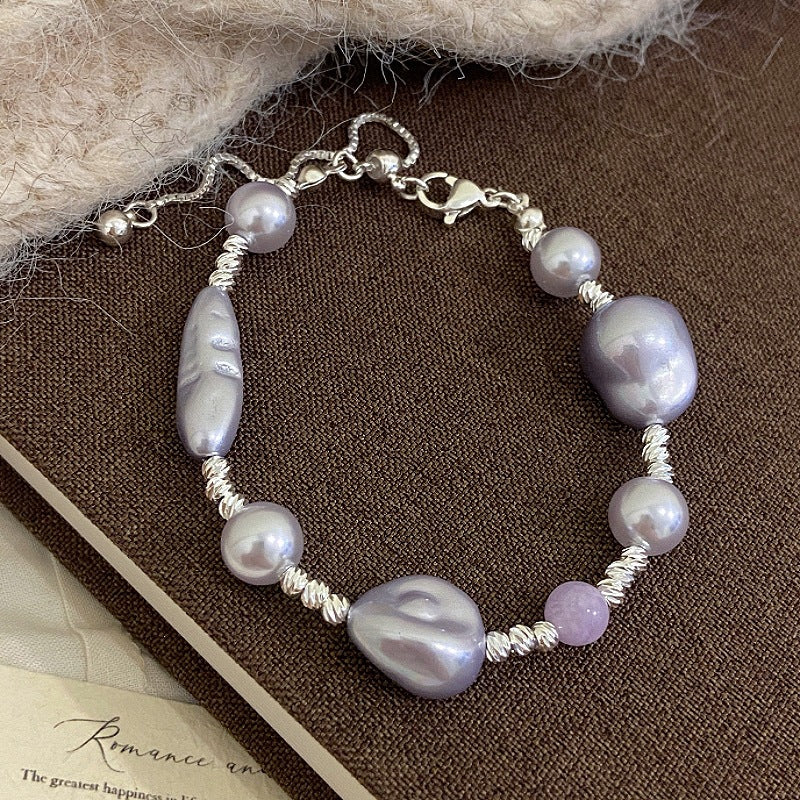Aurora Amour™ Copper Baroque Pearl & Amethyst Heart Bracelet