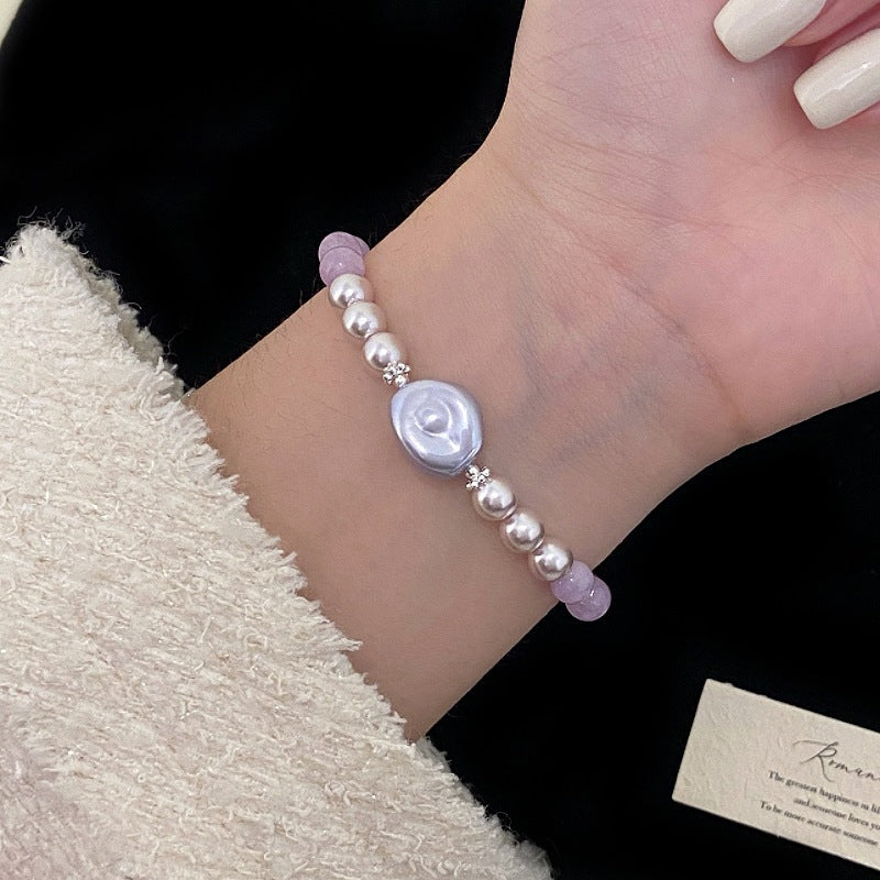 Aurora Amour™ Copper Baroque Pearl & Amethyst Heart Bracelet