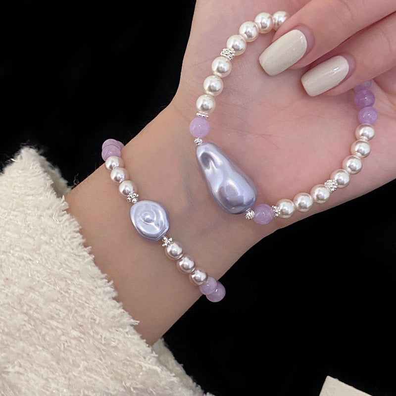 Aurora Amour™ Copper Baroque Pearl & Amethyst Heart Bracelet