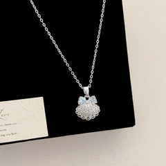 Light Blue Zircon Copper Pendant Necklace