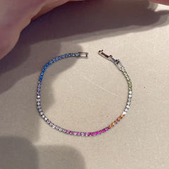 Aurora Rainbow Crystal Tennis Bracelet
