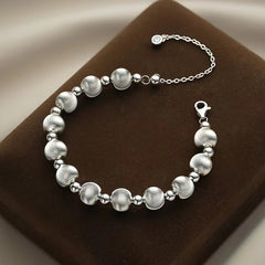 S999 Sterling Silver Luna Cat Eye Bracelet