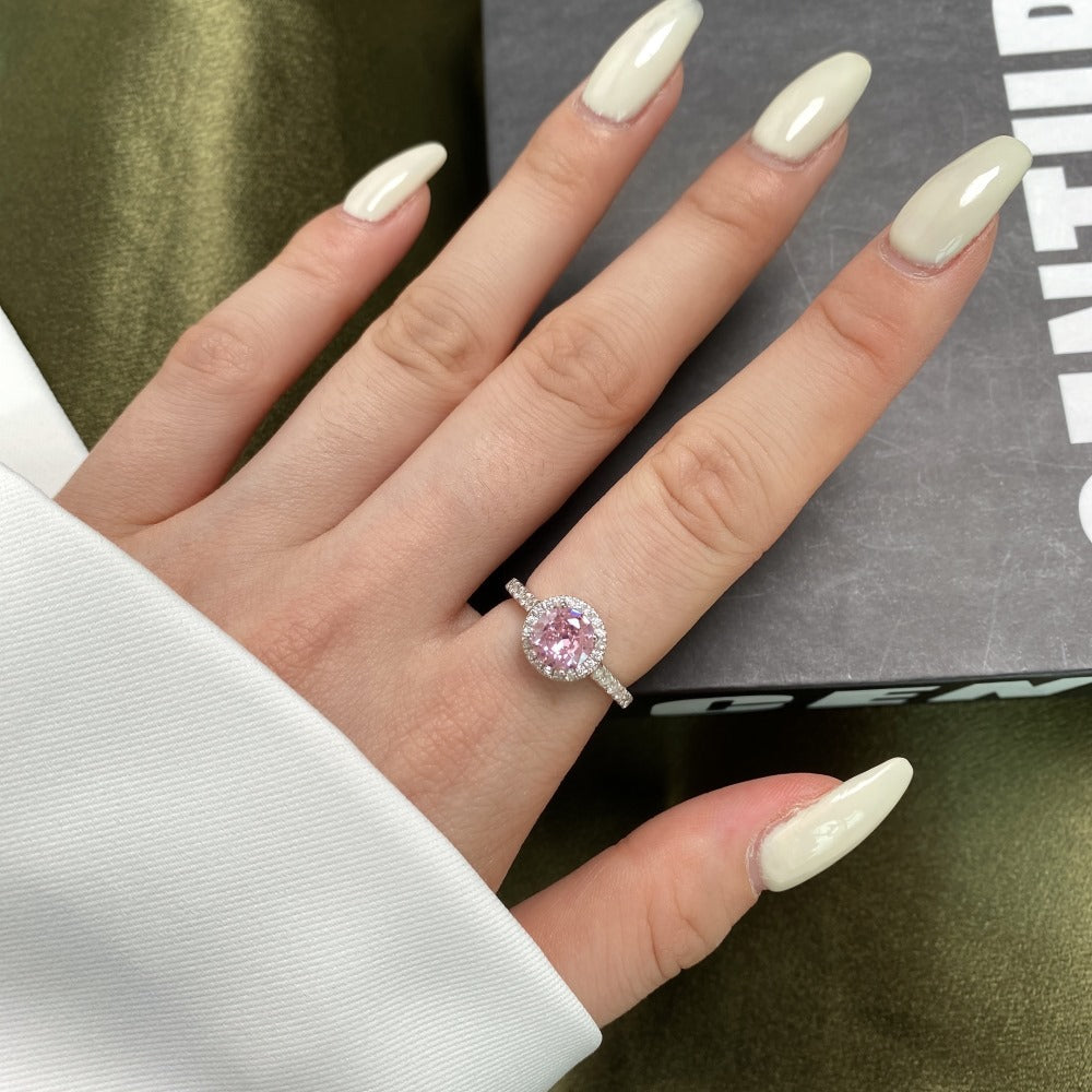 Aurora Blush™ S925 Sterling Silver High Carbon Diamond Pink Ring Collection