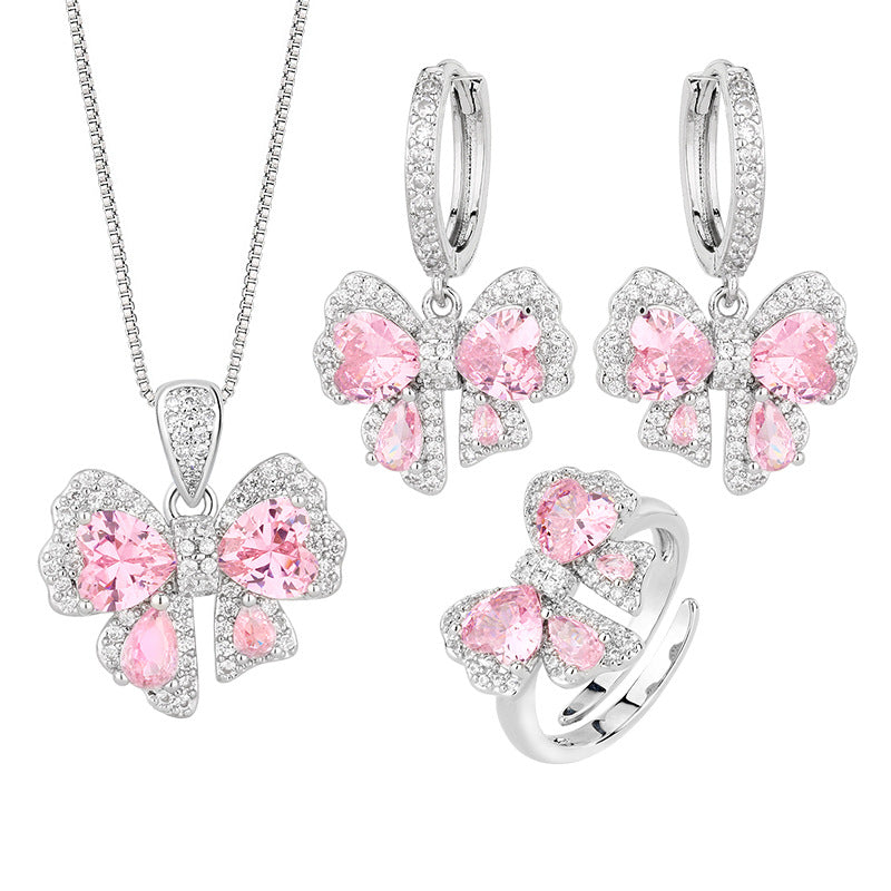 Aurora Blush™ Copper Pink Bow Jewelry Set