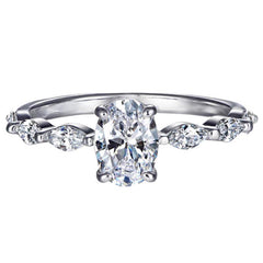 Aurora Leaf Oval Sterling Silver Ring