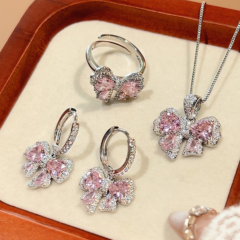 Aurora Blush™ Copper Pink Bow Jewelry Set