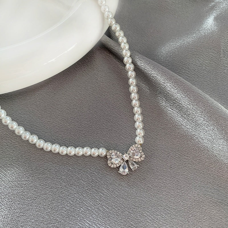 Aurora Pearl™ Pearl Bow Jewelry Set – Necklace & Bracelet