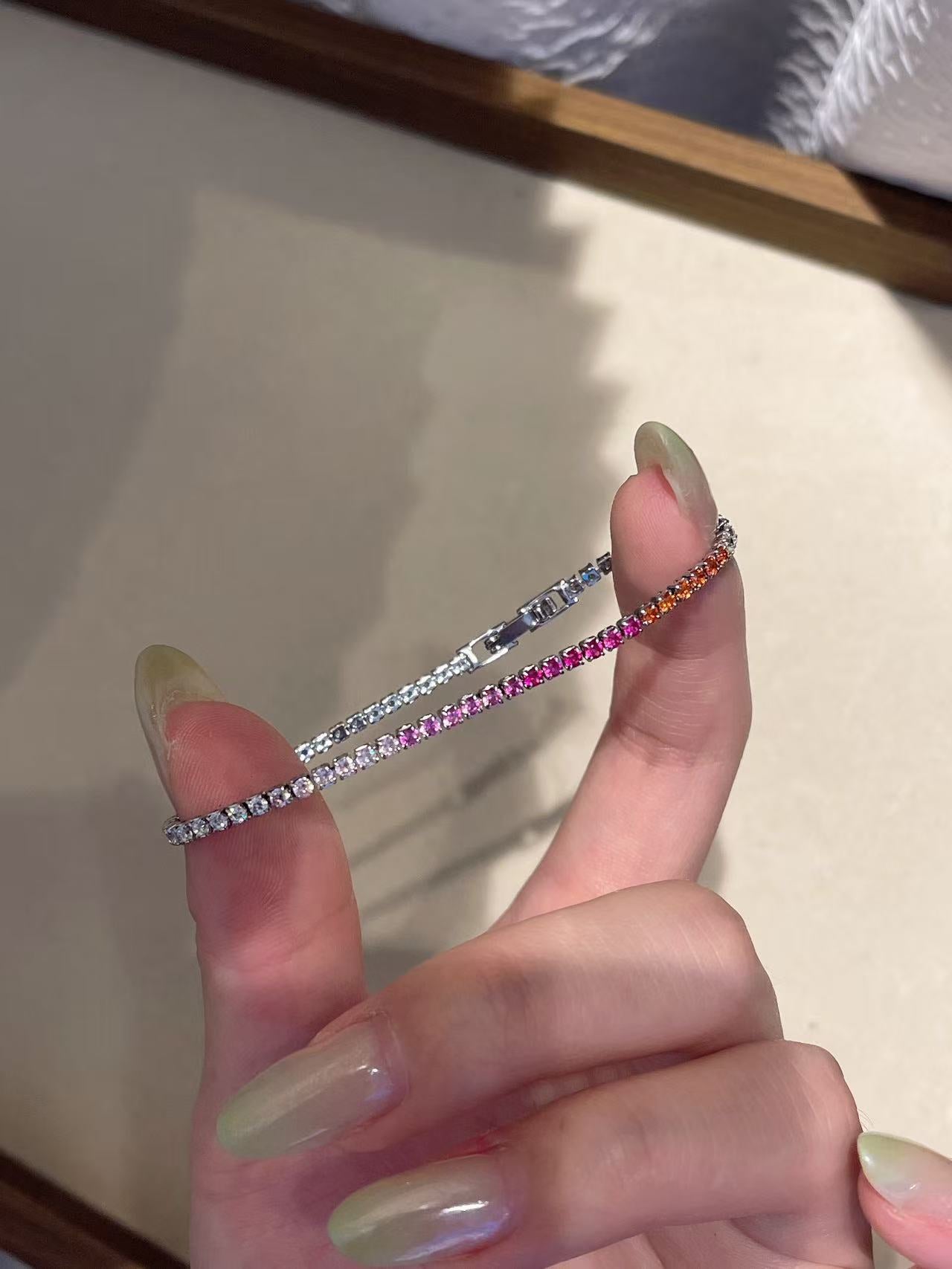 Aurora Rainbow Crystal Tennis Bracelet