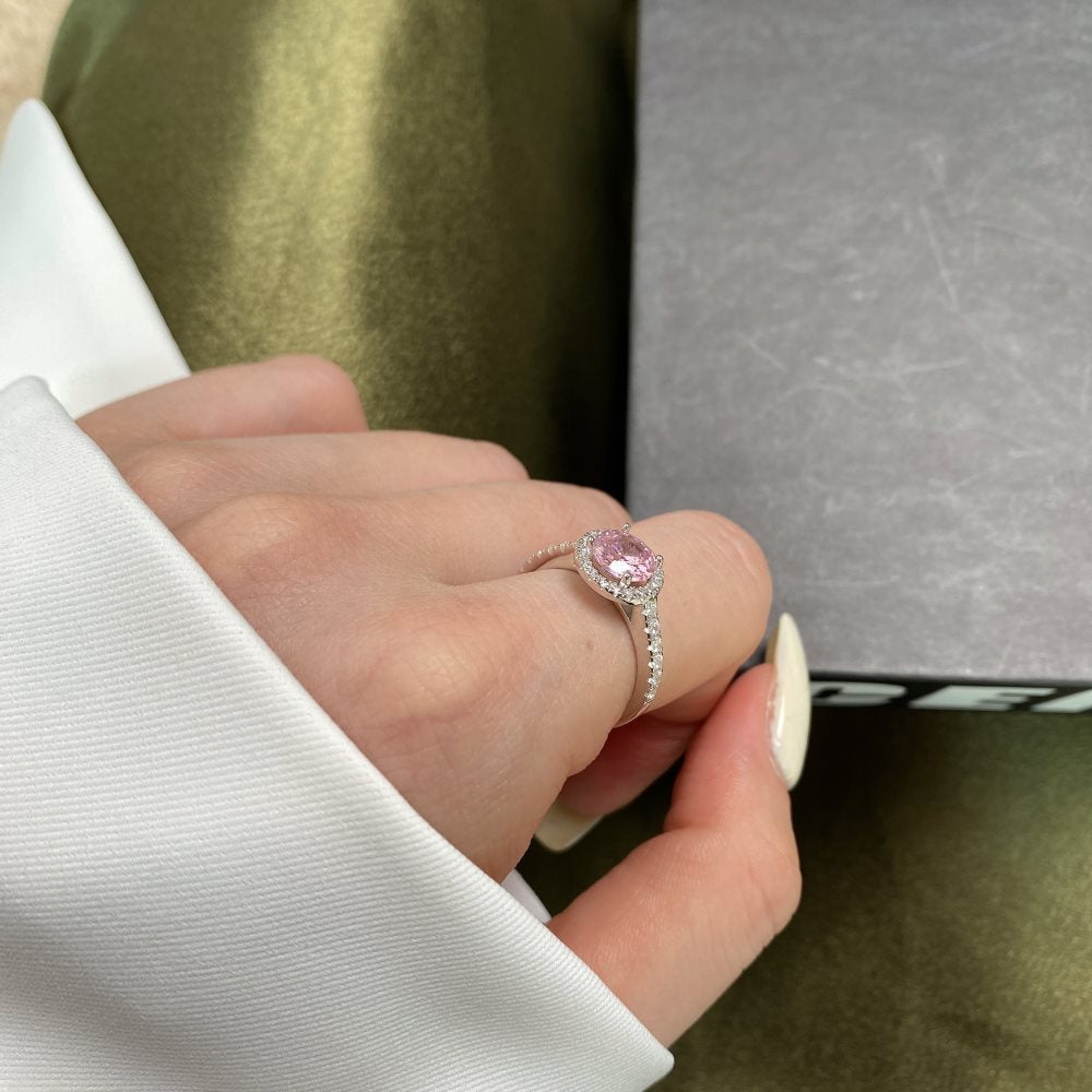 Aurora Blush™ S925 Sterling Silver High Carbon Diamond Pink Ring Collection