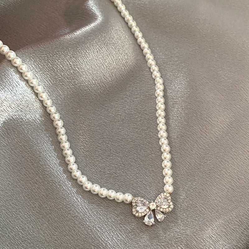 Aurora Pearl™ Pearl Bow Jewelry Set – Necklace & Bracelet