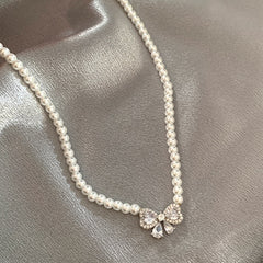 Aurora Pearl™ Pearl Bow Jewelry Set – Necklace & Bracelet