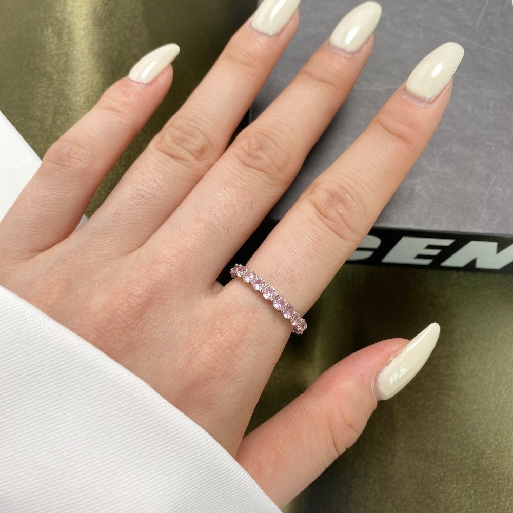 Aurora Blush™ S925 Sterling Silver High Carbon Diamond Pink Ring Collection