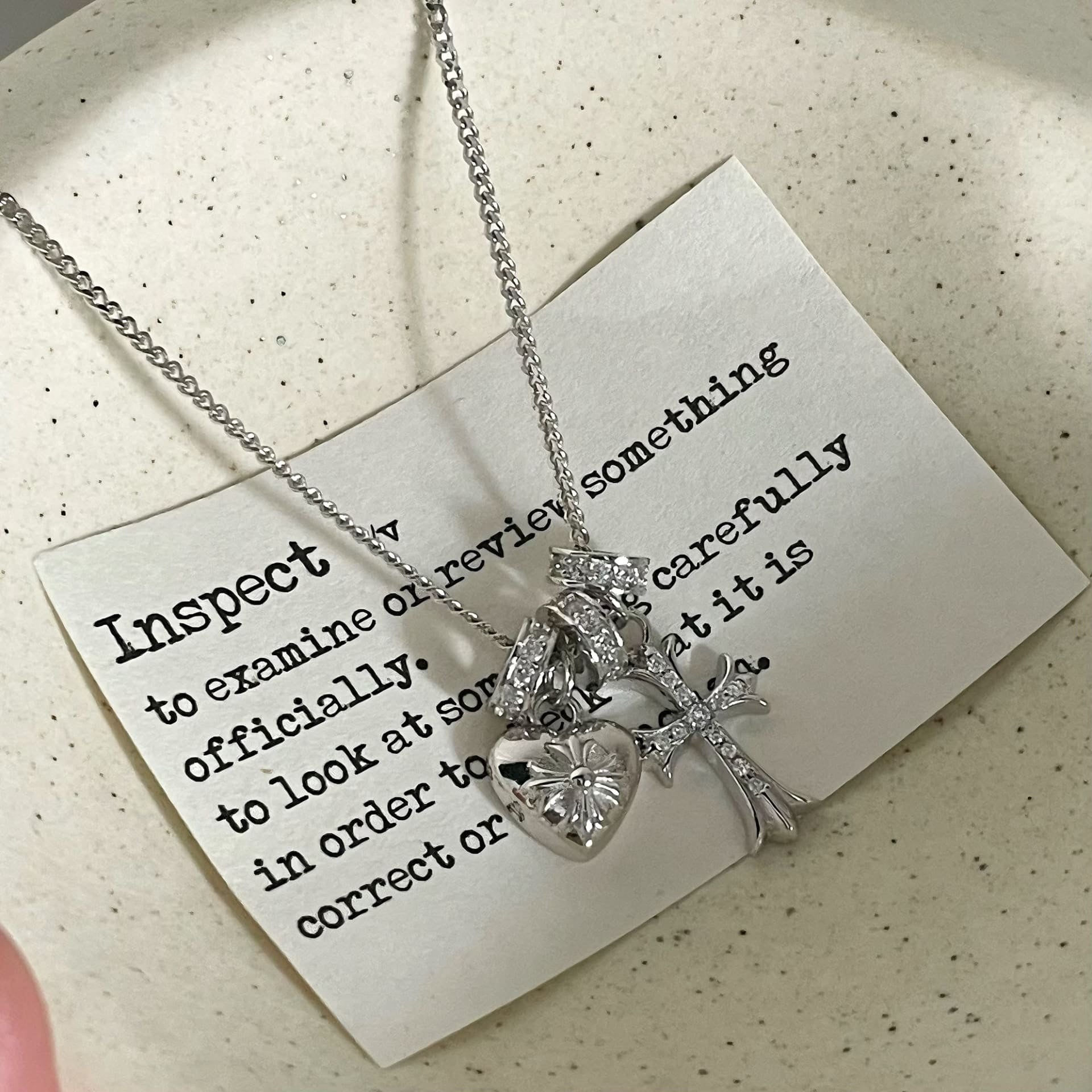 Sacred Heart Cross Necklace – S925 Sterling Silver
