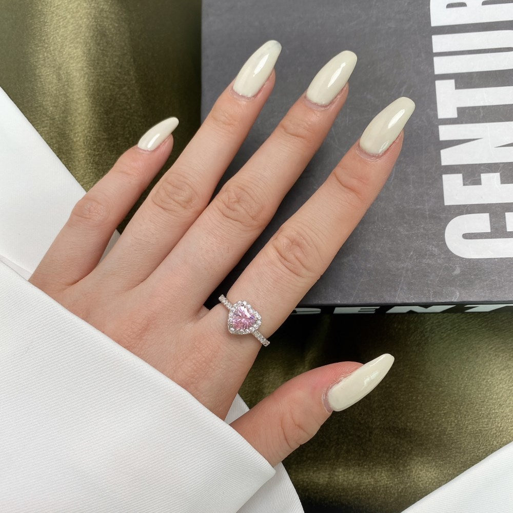 Aurora Blush™ S925 Sterling Silver High Carbon Diamond Pink Ring Collection