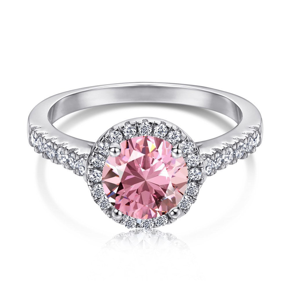 Aurora Blush™ S925 Sterling Silver High Carbon Diamond Pink Ring Collection