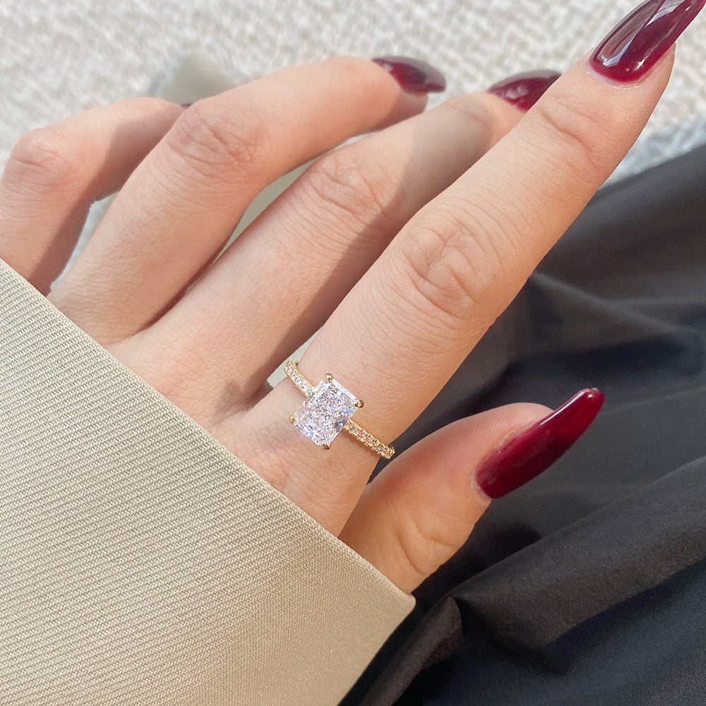 S925 Sterling Silver Radiant Bloom Ring