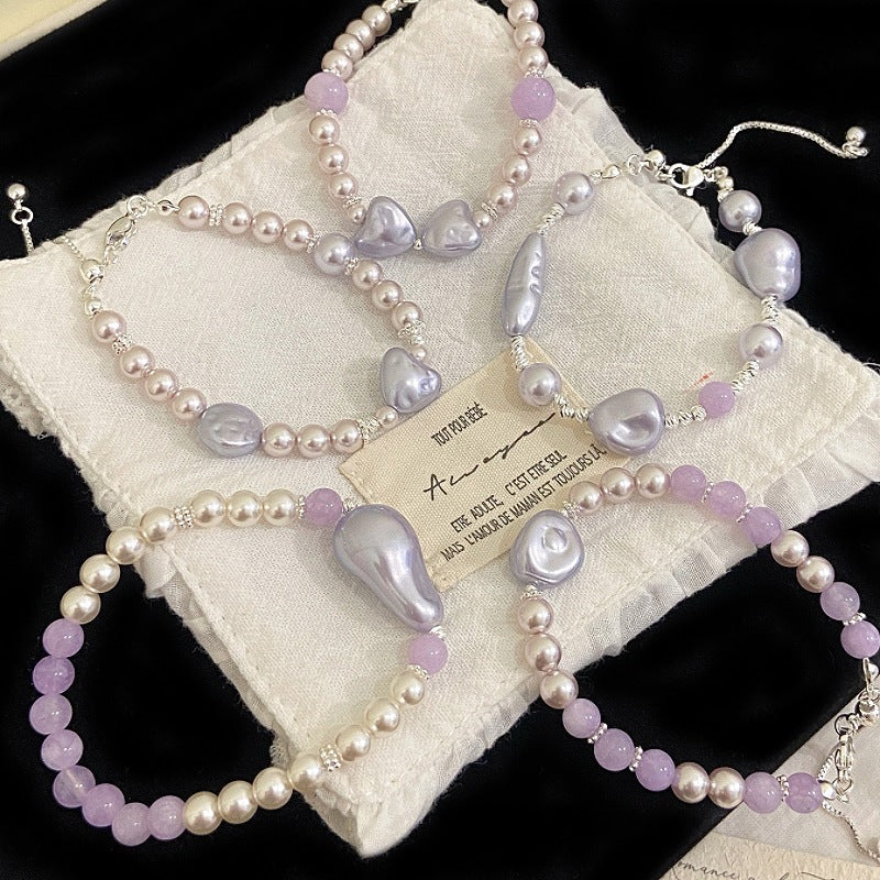 Aurora Amour™ Copper Baroque Pearl & Amethyst Heart Bracelet