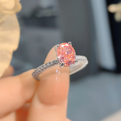 High Carbon Diamond Oval Engagement Ring