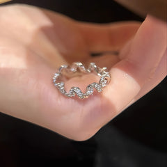 Copper Pavé Zircon Snake Wrap Ring