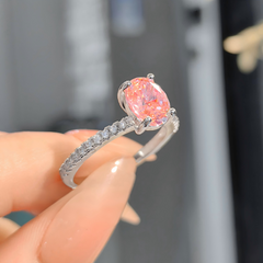 High Carbon Diamond Oval Engagement Ring