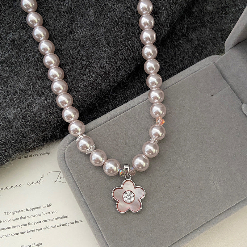 Pearl Blossom Charm Necklace