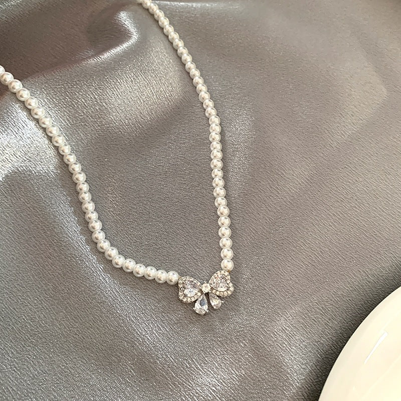 Aurora Pearl™ Pearl Bow Jewelry Set – Necklace & Bracelet