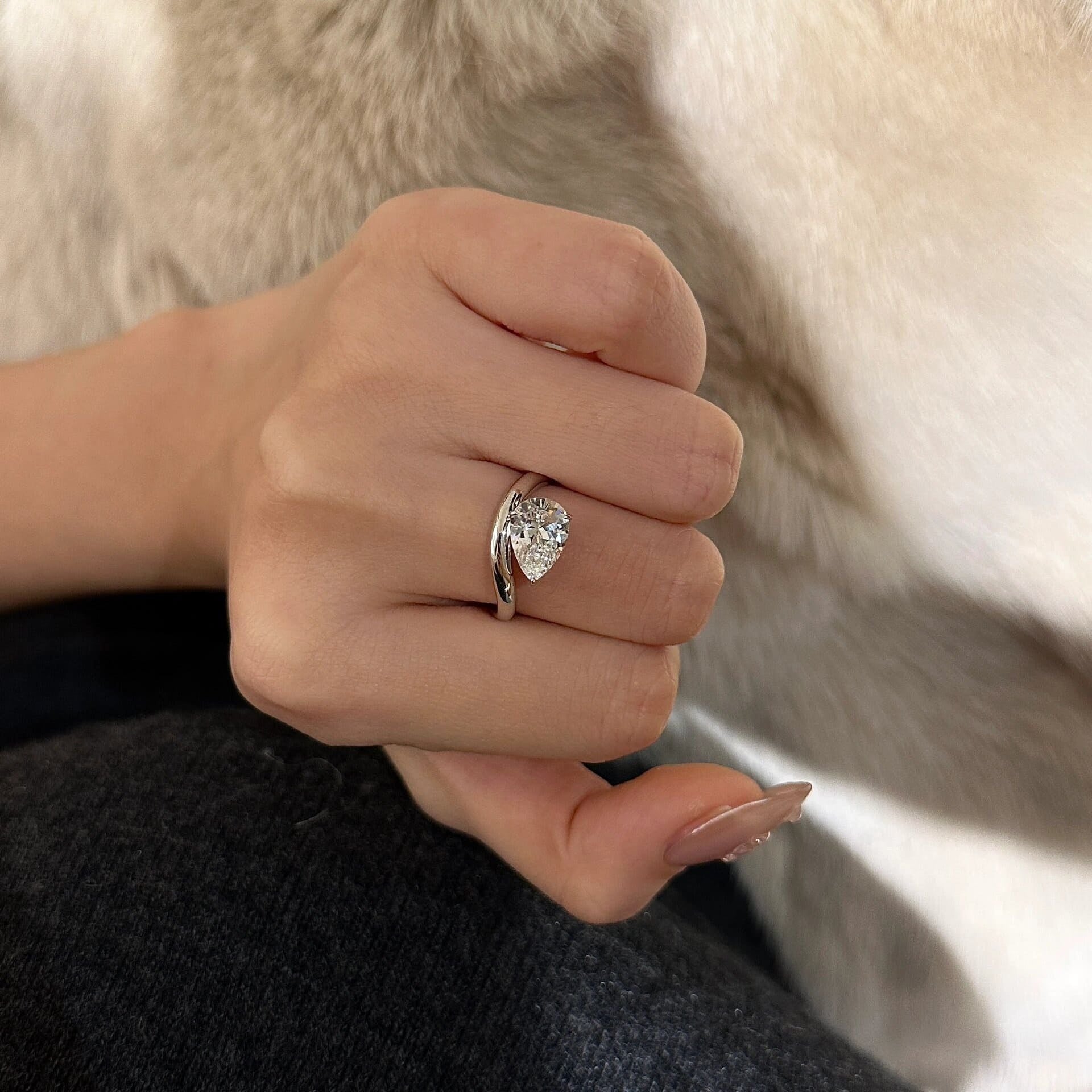 Celeste Dewdrop Sterling Silver Ring
