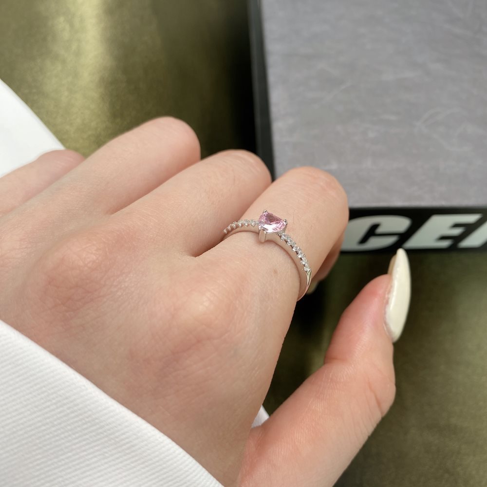Aurora Blush™ S925 Sterling Silver High Carbon Diamond Pink Ring Collection