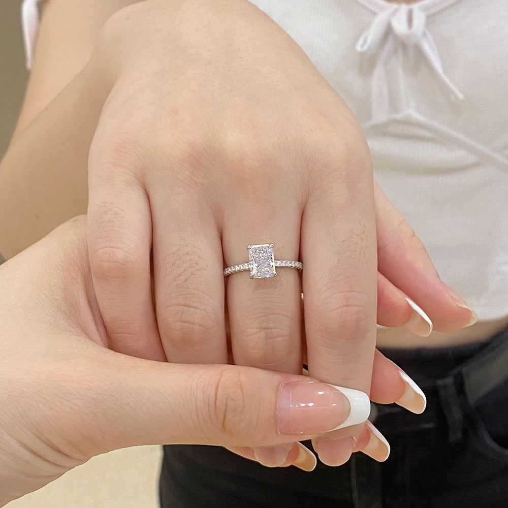 S925 Sterling Silver Radiant Bloom Ring