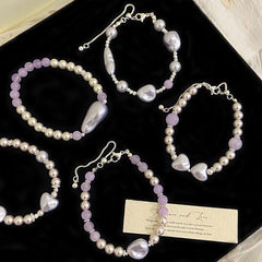Aurora Amour™ Copper Baroque Pearl & Amethyst Heart Bracelet