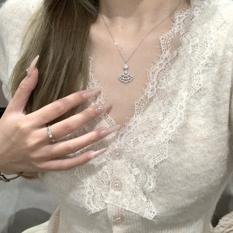Celestia Fan Sterling Silver Necklace