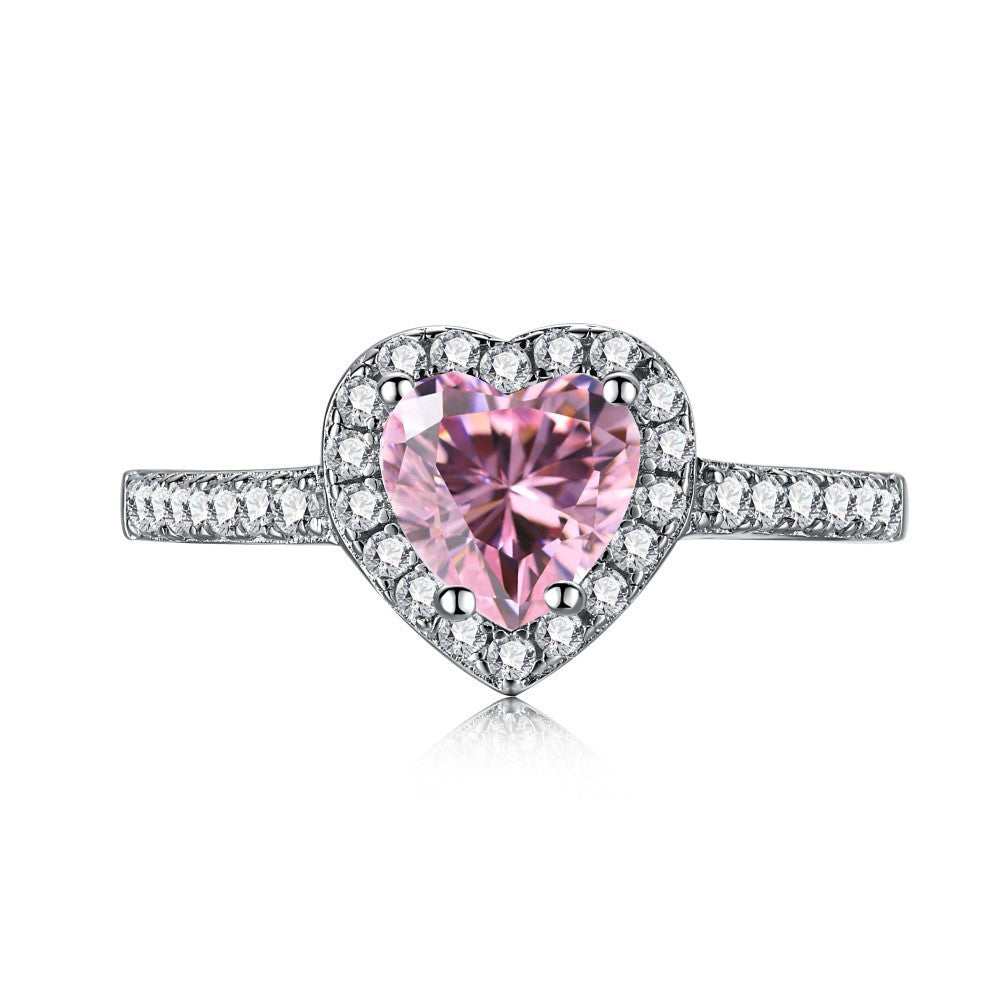 Aurora Blush™ S925 Sterling Silver High Carbon Diamond Pink Ring Collection