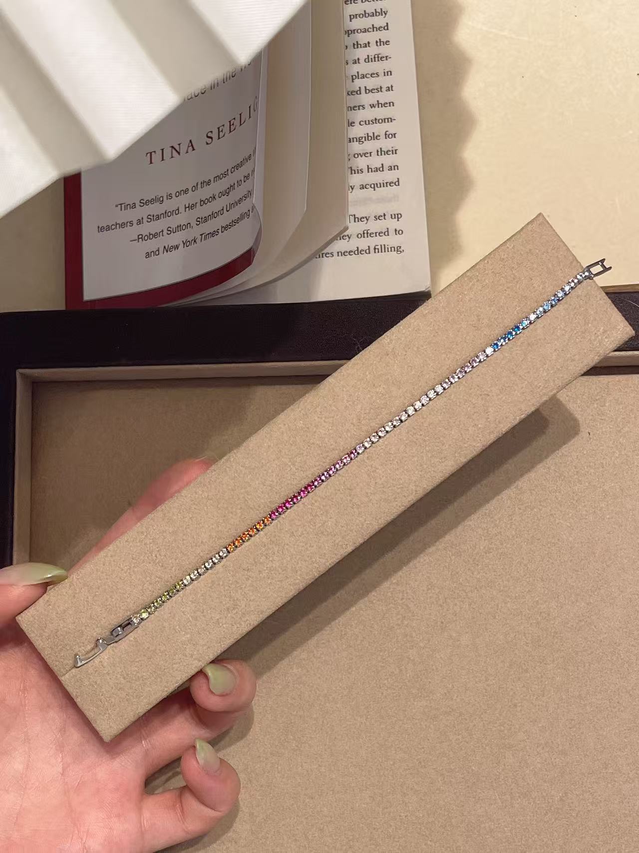 Aurora Rainbow Crystal Tennis Bracelet