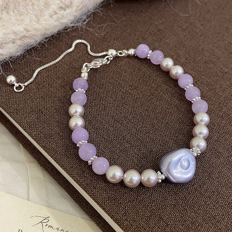 Aurora Amour™ Copper Baroque Pearl & Amethyst Heart Bracelet