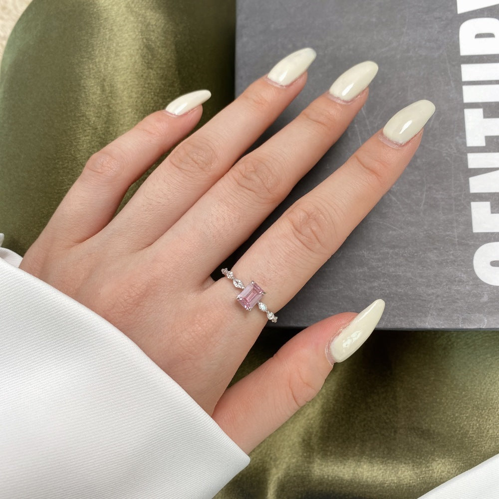 Aurora Blush™ S925 Sterling Silver High Carbon Diamond Pink Ring Collection