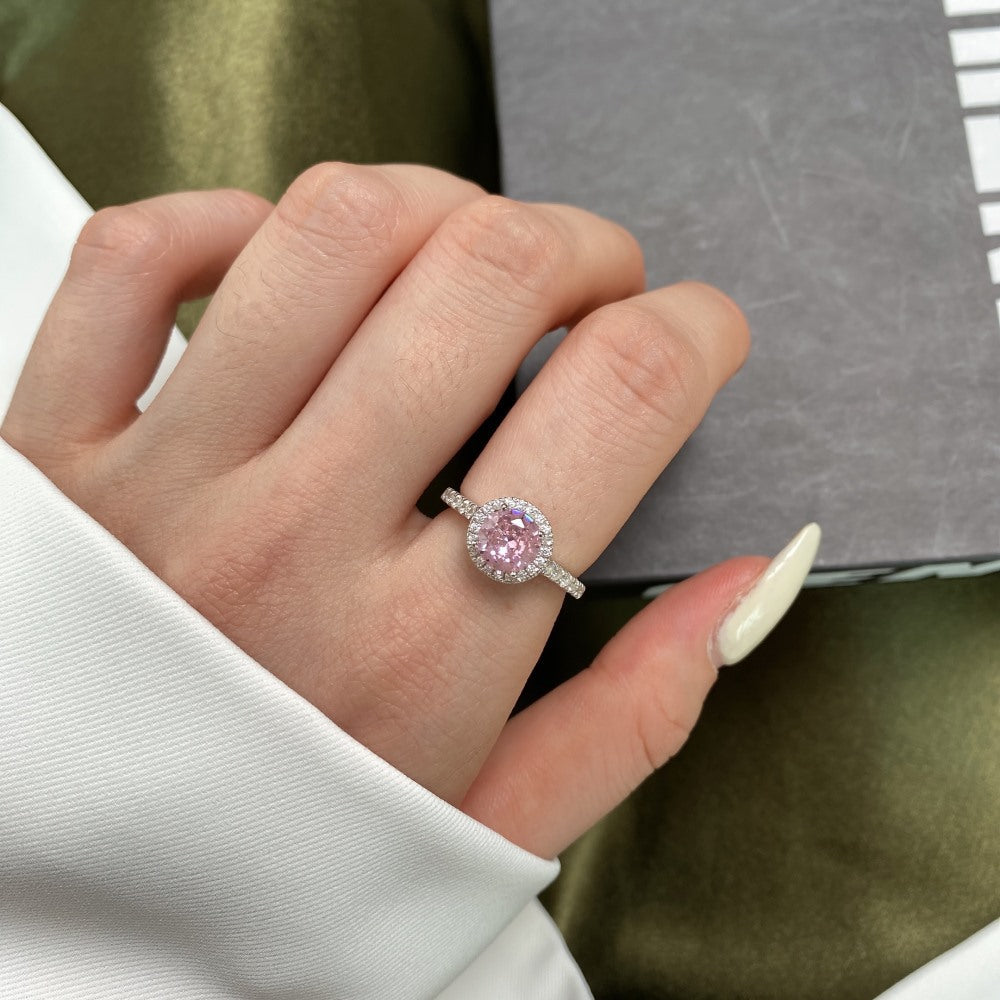 Aurora Blush™ S925 Sterling Silver High Carbon Diamond Pink Ring Collection