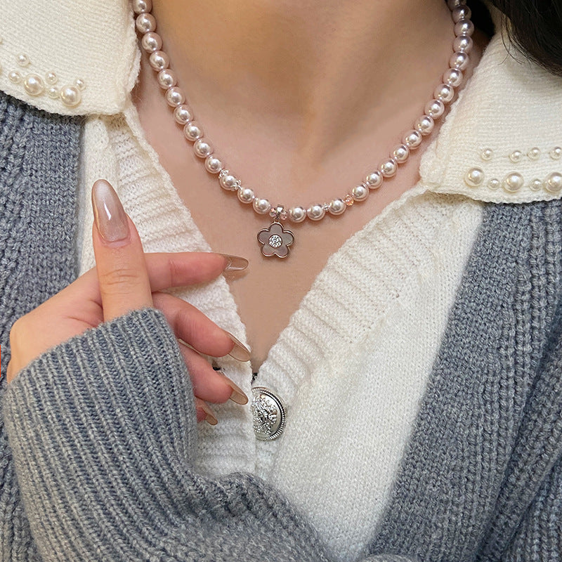 Pearl Blossom Charm Necklace