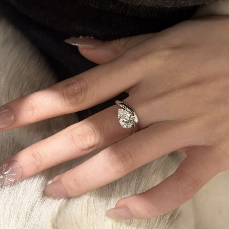Celeste Dewdrop Sterling Silver Ring