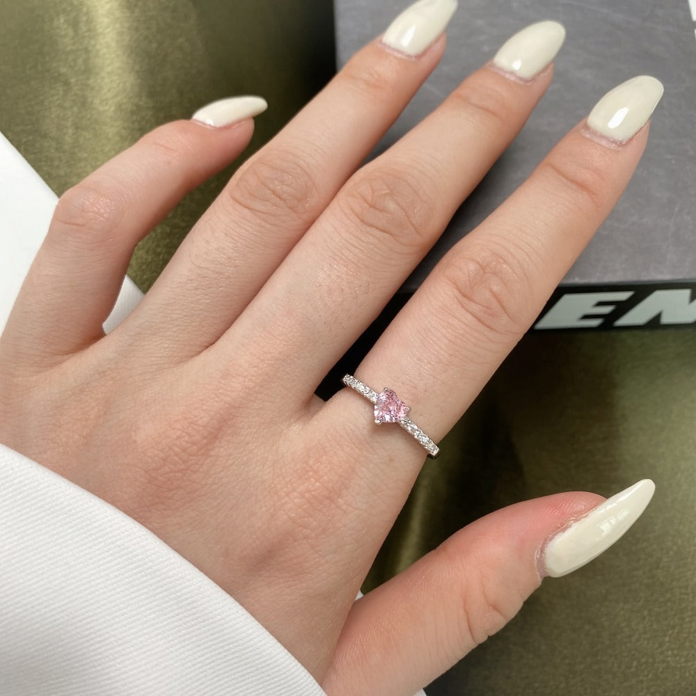 Aurora Blush™ S925 Sterling Silver High Carbon Diamond Pink Ring Collection