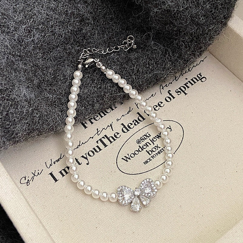 Aurora Pearl™ Pearl Bow Jewelry Set – Necklace & Bracelet
