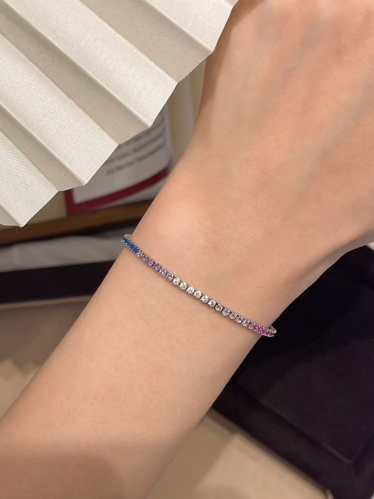 Aurora Rainbow Crystal Tennis Bracelet