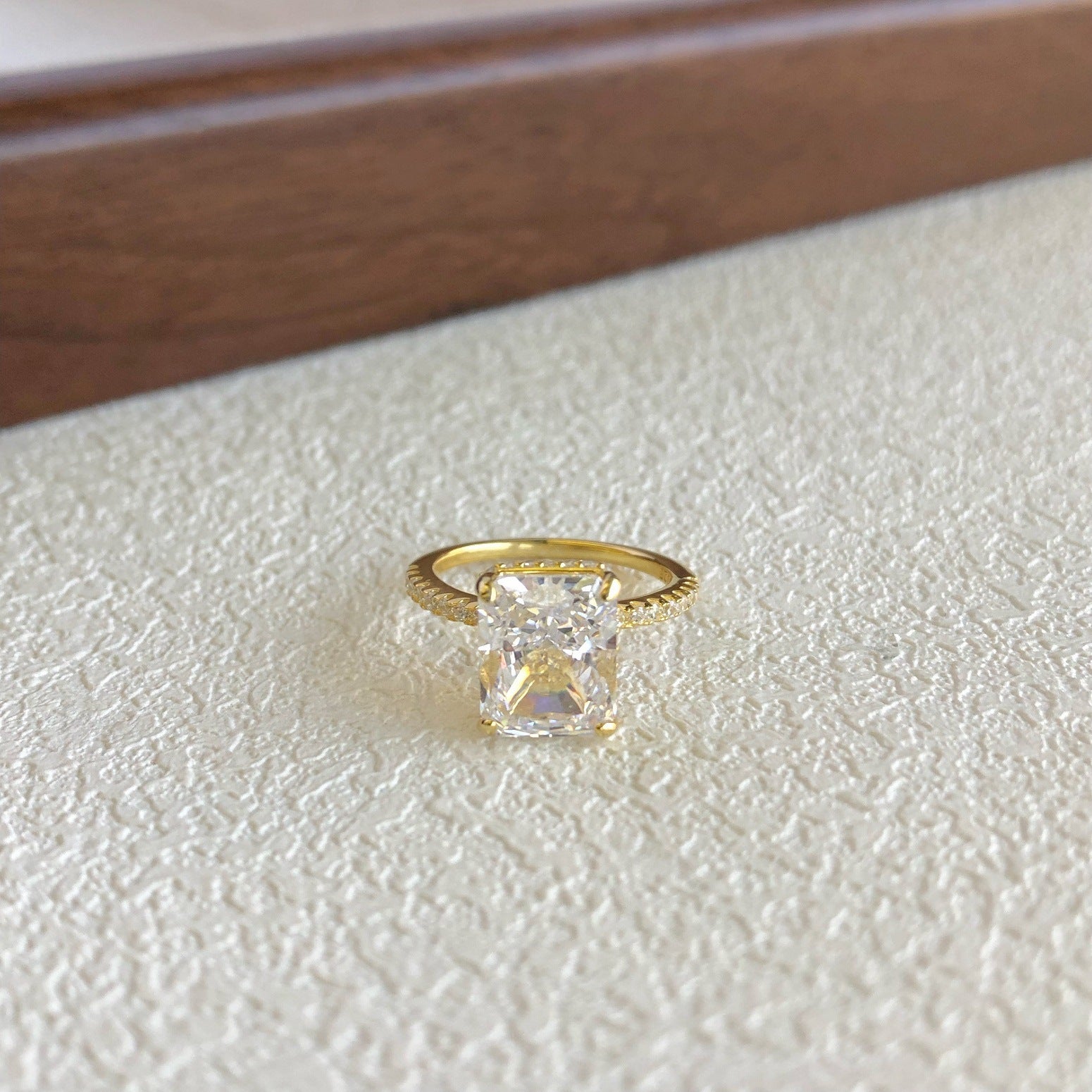 Aurora Prism S925 Sterling Silver Emerald Cut 8A CZ Ring