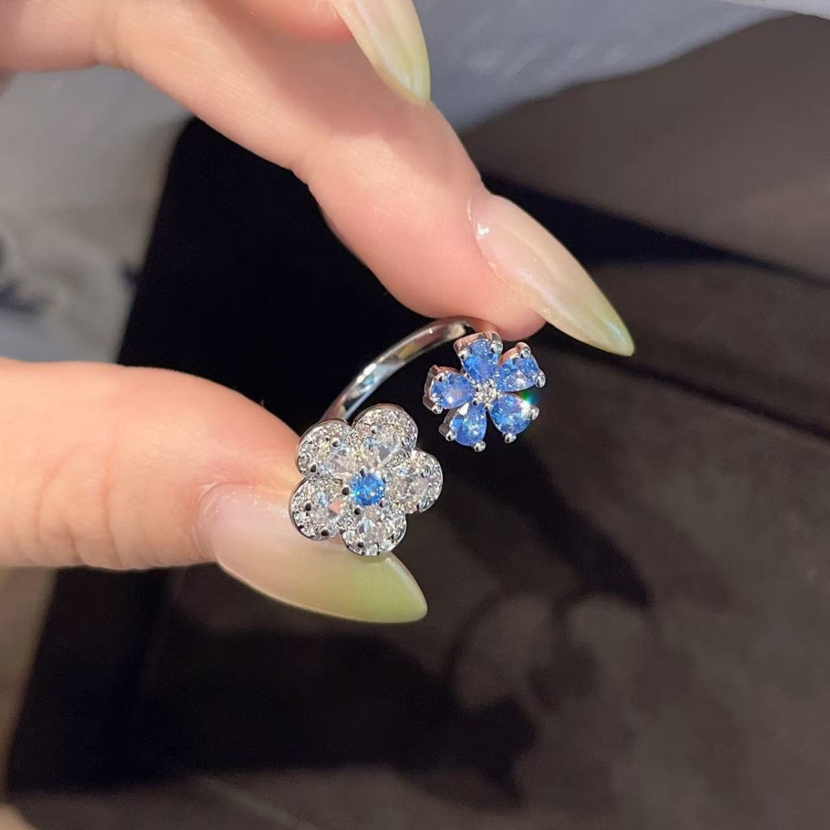 Blossom Duo Floral Open Ring