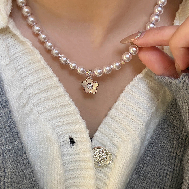 Pearl Blossom Charm Necklace