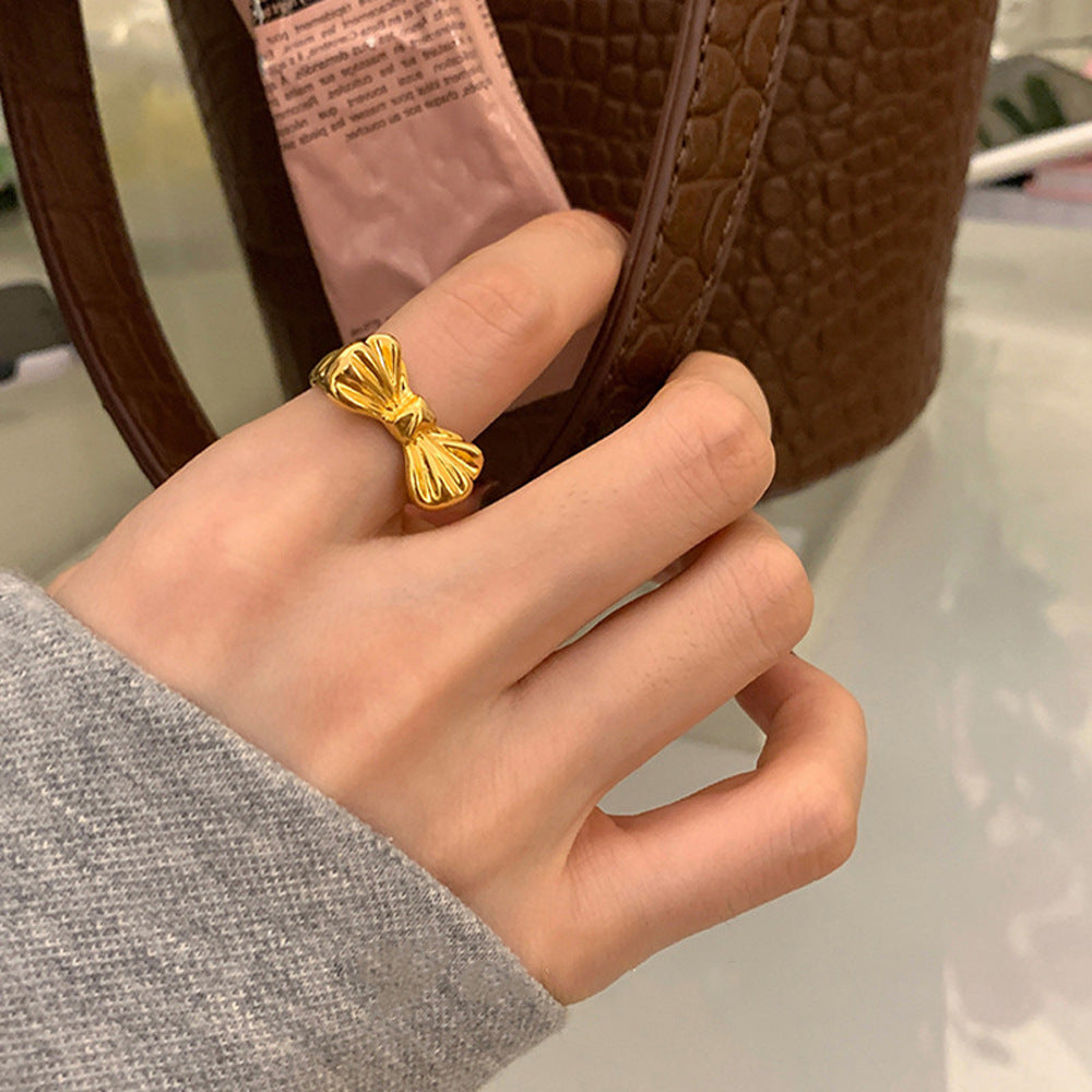 Copper Elegant Bow Open Ring