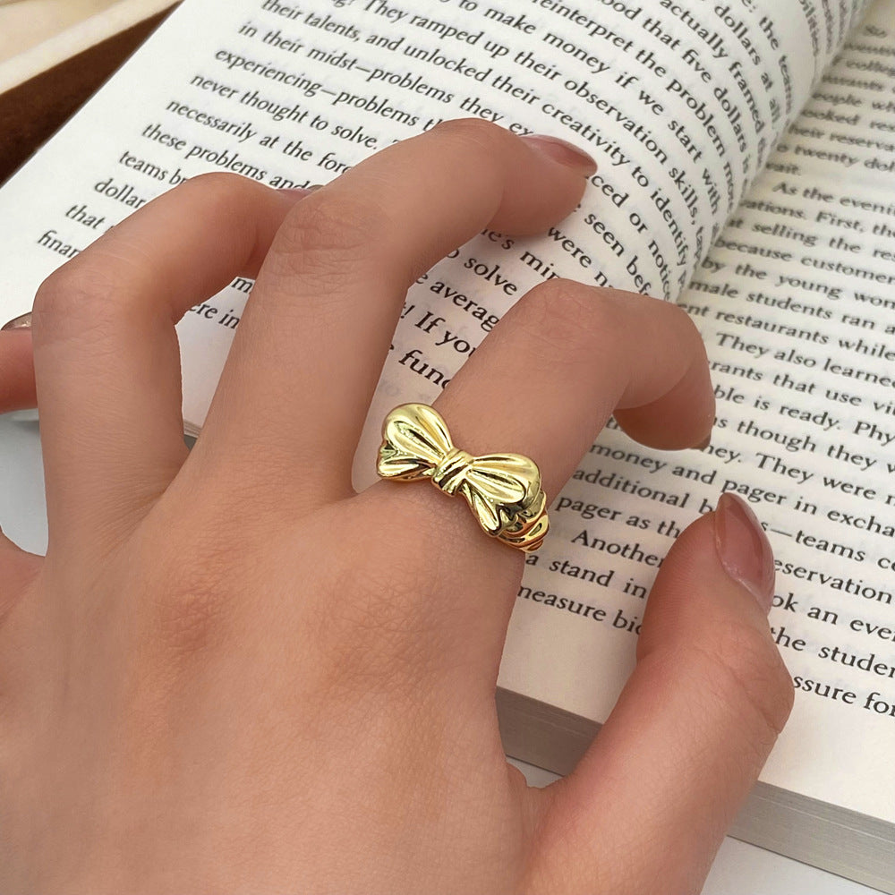 Copper Elegant Bow Open Ring